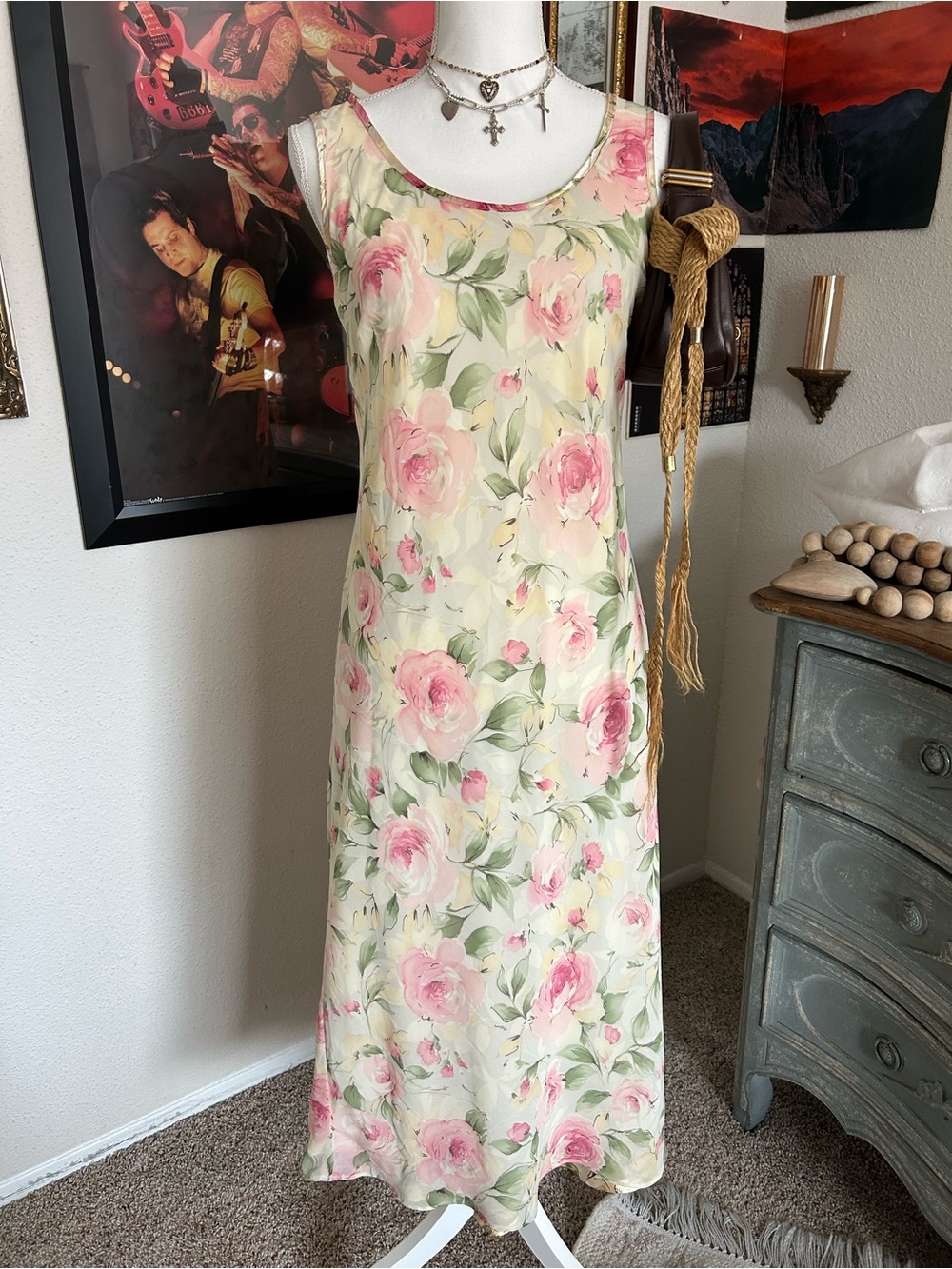 Vintage 90s Floral Dress Size 8 Garden Fairy Cottagecore Wedding Guest Romantic